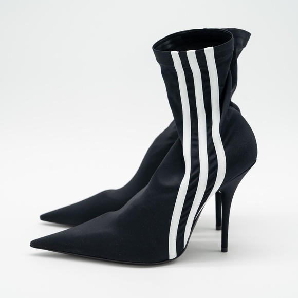 size 39 EU / 9 US Balenciaga adidas Knife Ankle Neoprene Sock Boots Black White - Picture 3 of 10
